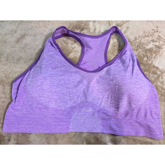 Plus Size 6X Sports Bra Bralette Purple Pullover Sports Workout Removable Pads - Picture 1 of 3